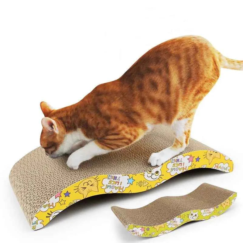 M-Shaped Cat Scratcher Cardboard – Corrugated Cat Scratch Board with Catnip for Indoor Cats