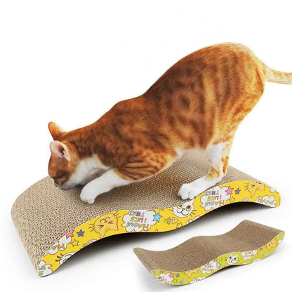M-Shaped Cat Scratcher Cardboard – Corrugated Cat Scratch Board with Catnip for Indoor Cats