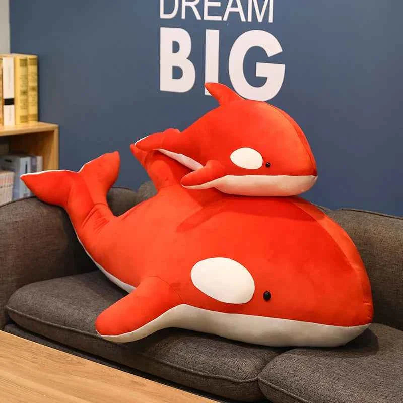 Black Red Shark Plush Toy 60/80cm – Giant Soft Shark Stuffed Animal Pillow Gift