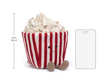 Movie Night Popcorn Plushie | 8.5” Ultra-Soft Sensory Food Toy