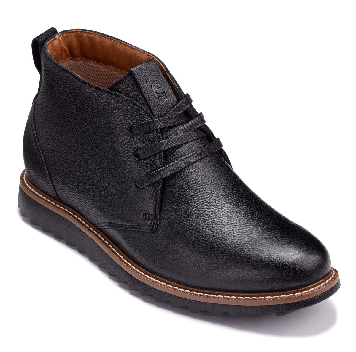 CALTO - J2190 - 2.6 Inches Taller (Black/Black Sole) - Chukka Boots