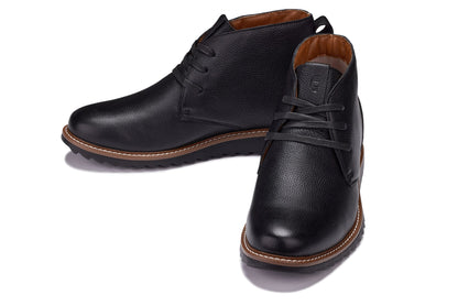 CALTO - J2190 - 2.6 Inches Taller (Black/Black Sole) - Chukka Boots