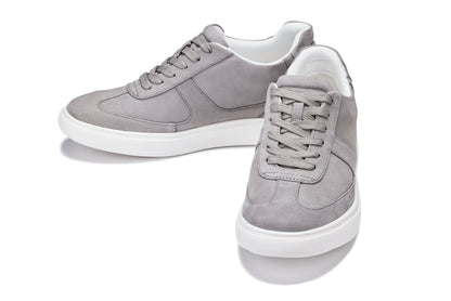 CALTO - J2202 - 2.6 Inches Taller (Grey/White Sole) - Lightweight Nubuck Sneakers