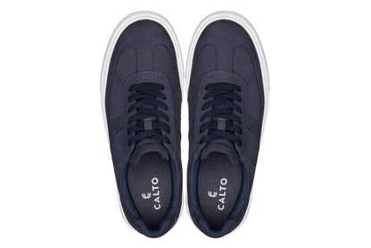 CALTO - J2203 - 2.6 Inches Taller (Ultramarine Blue/White Sole) - Lightweight Nubuck Sneakers