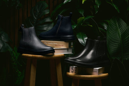 CALTO - J24811 - 3 Inches Taller (Grey Slate) - Lightweight Pebble Nappa Chelsea Zipper Boots