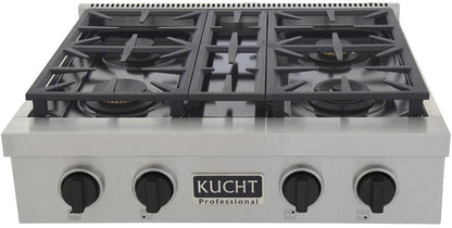 Kucht 30" 4 Burners Stainless Propane Cooktop, KFX309T/LP-K