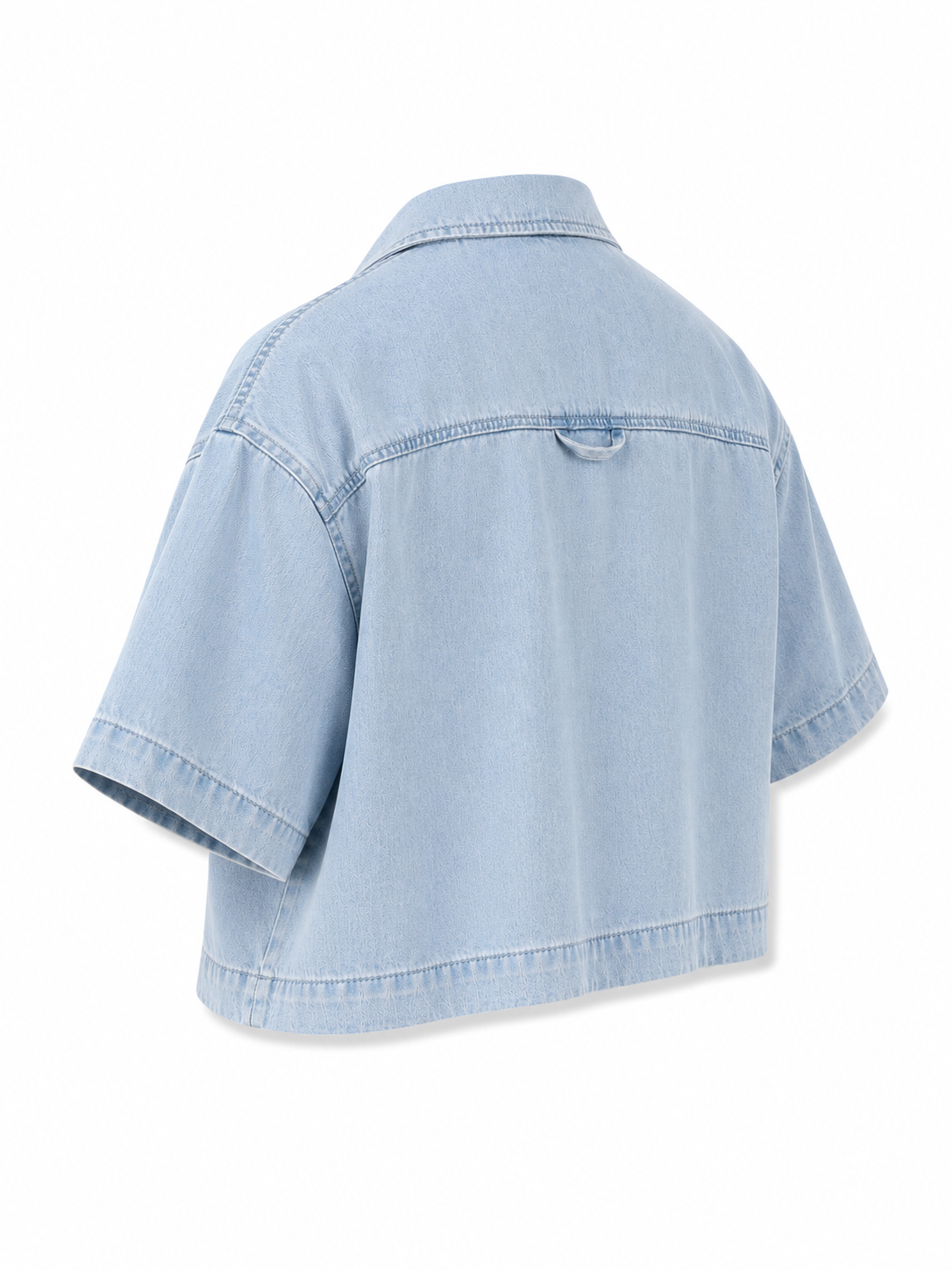 Vintage Wash Boxy Cropped Lyocell Shirt for Women
