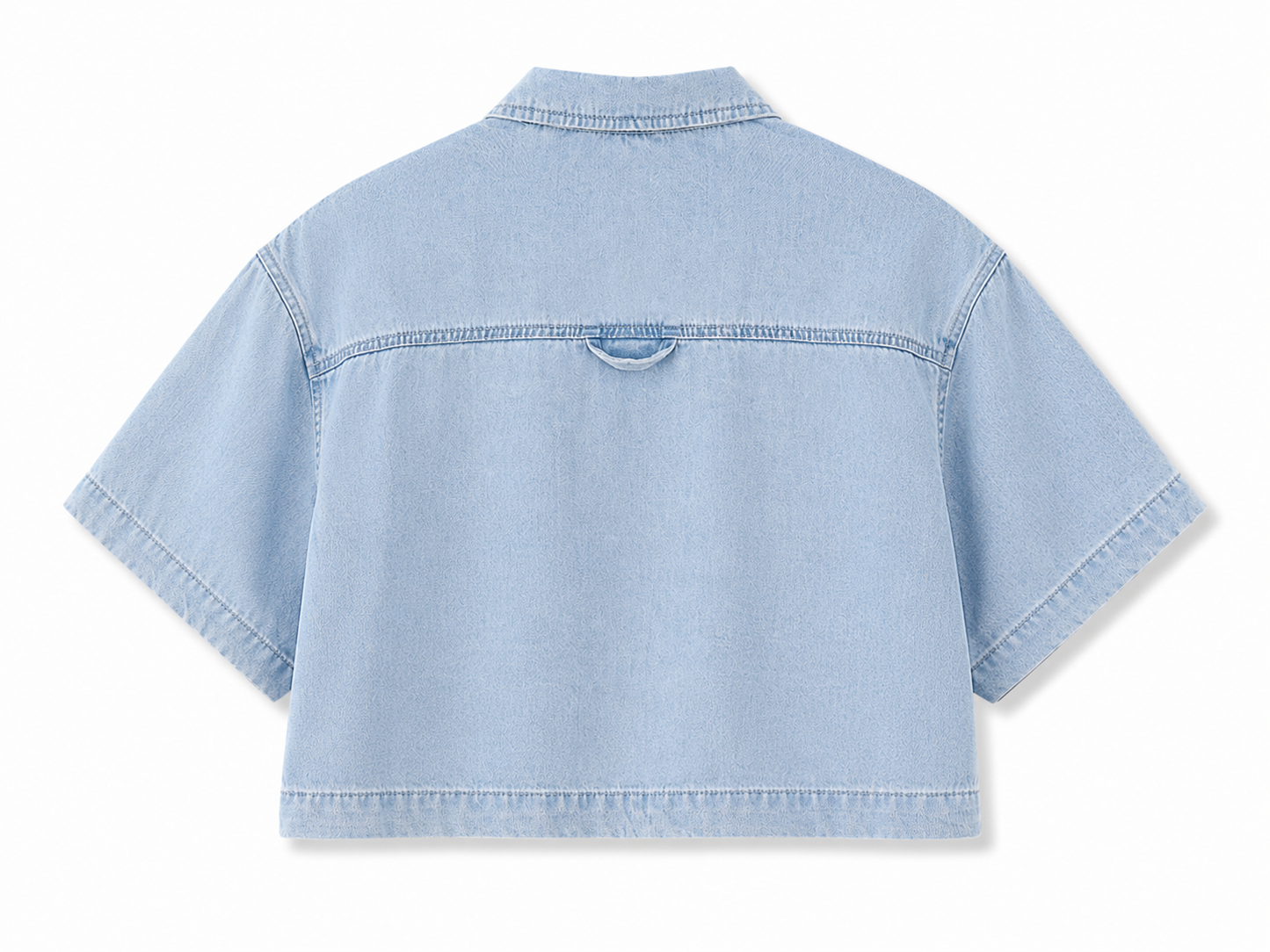 Vintage Wash Boxy Cropped Lyocell Shirt for Women