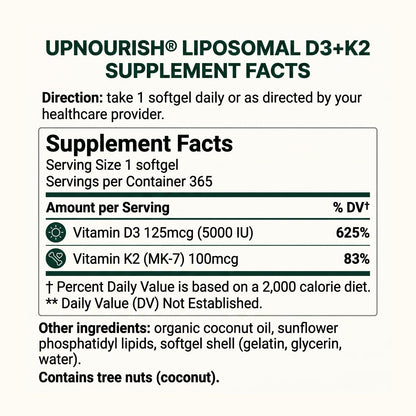 Liposomal Vitamin D3 5000IU K2 MK7 100 mcg
