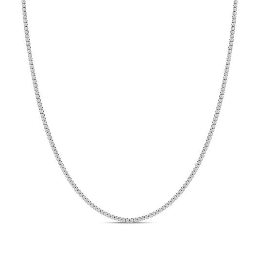 Collier tennis en or blanc 14K avec diamants 3,0 Cttw