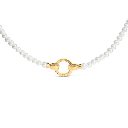 18K Yellow Gold Vermeil Pearl Strand Infinity Necklace