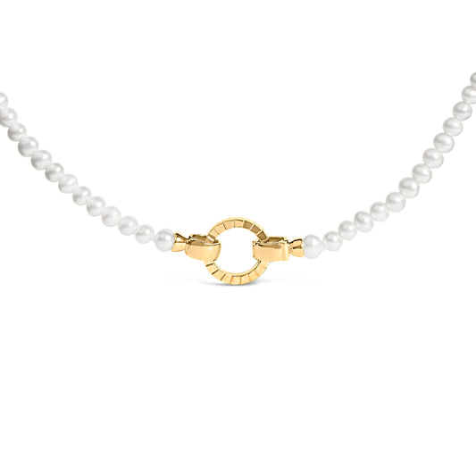 Collier infini en or vermeil 18 carats avec perles