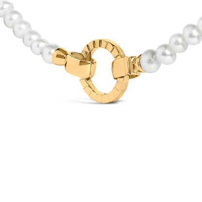 18K Yellow Gold Vermeil Pearl Strand Infinity Necklace