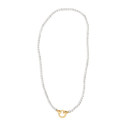 18K Yellow Gold Vermeil Pearl Strand Infinity Necklace