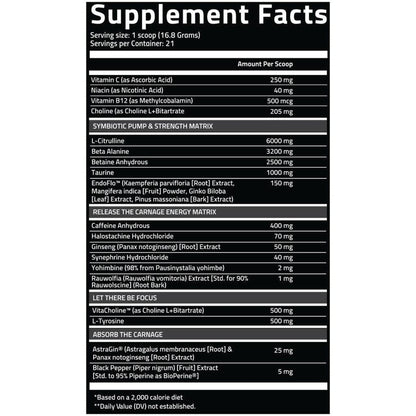 NutriFitt Carnage Pre-Workout