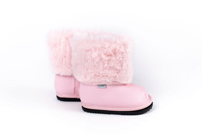 Pink Velvet Barefoot Ankle Boot Topper | Ozznek Removable Sole Shoes