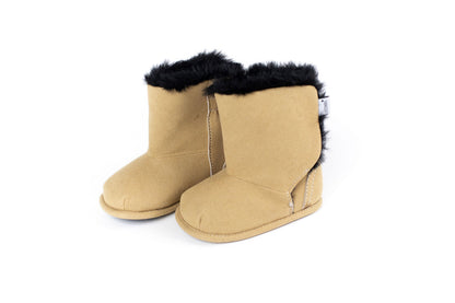 Brown Faux-Fur Barefoot Boot Topper | Ozznek Removable Sole Shoes