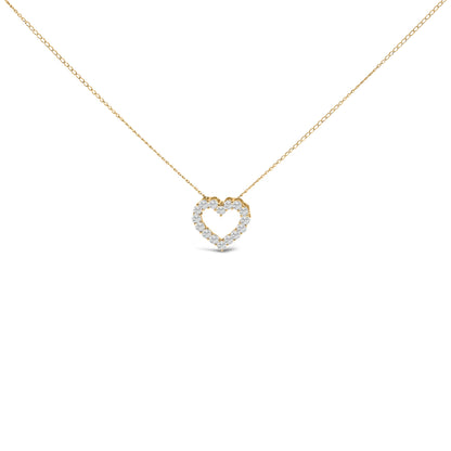14K White Gold 1/2 Carat Lab Grown Diamond Heart Shape Pendant Necklace