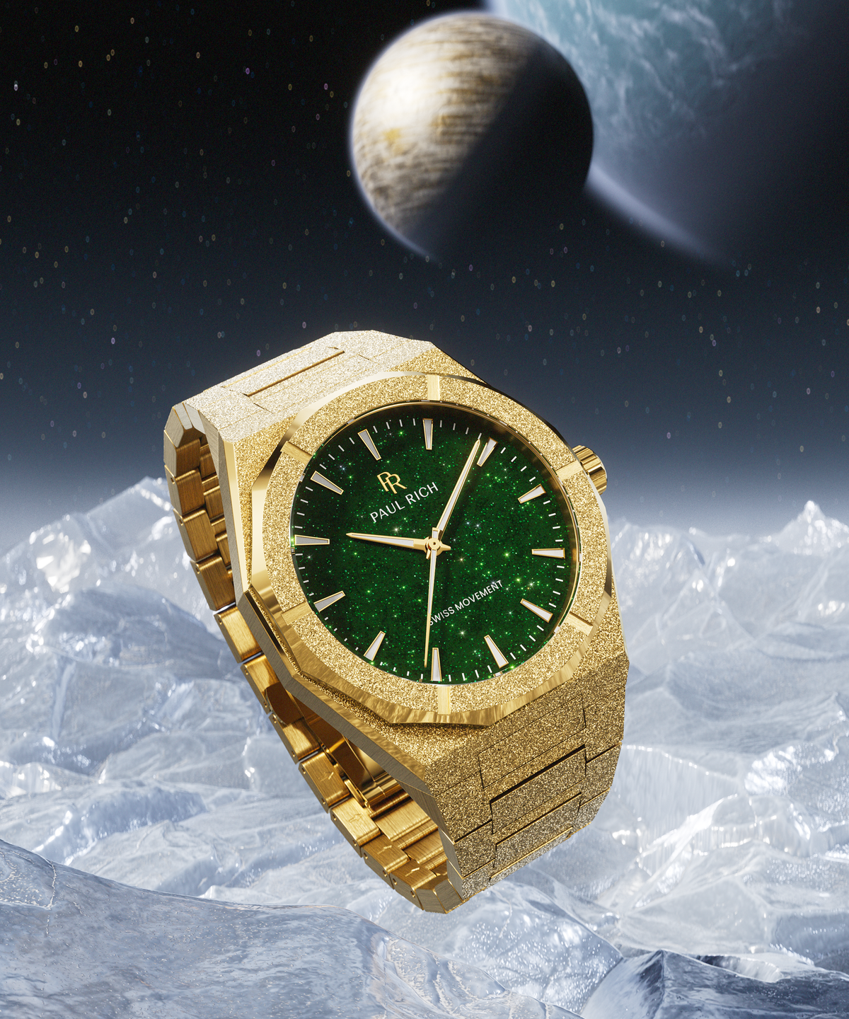 Frosted Star Dust II Gold Green