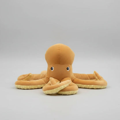 Yellow Octopus Plush Toy – Soft Lifelike Stuffed Animal Pillow