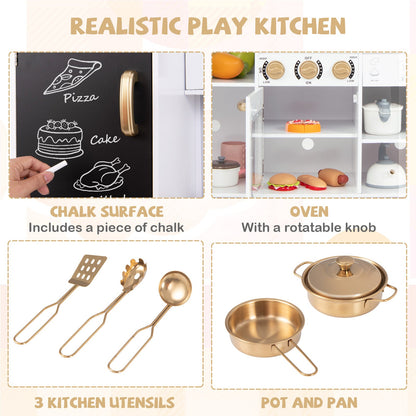 Pretend Play Kitchen for Kids with Real Sounds and Lights