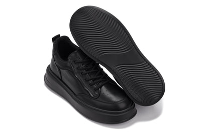 CALTO - Q430 - 2.6 Inches Taller Lightweight (Black/Black Sole) - Chunky Sole Sneakers