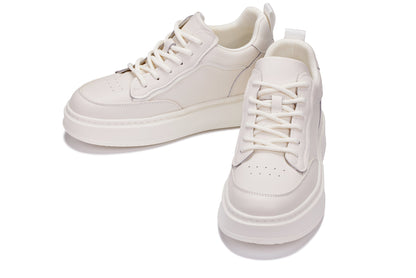 CALTO - Q431 - 2.6 Inches Taller Lightweight (Cream/White Sole) - Chunky Sole Sneakers