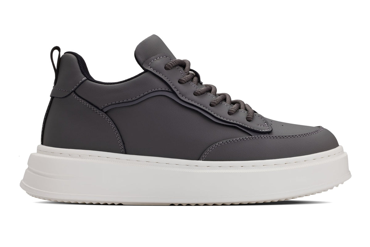 CALTO - Q432 - 2.6 Inches Taller Lightweight (Grey/White Sole) - Chunky Sole Sneakers