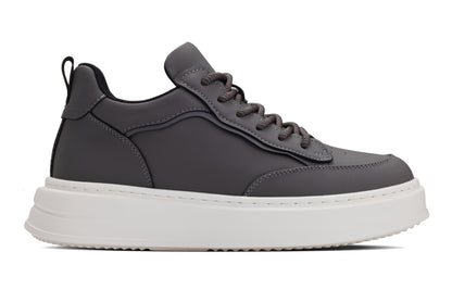 CALTO - Q432 - 2.6 Inches Taller Lightweight (Grey/White Sole) - Chunky Sole Sneakers