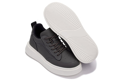 CALTO - Q432 - 2.6 Inches Taller Lightweight (Grey/White Sole) - Chunky Sole Sneakers