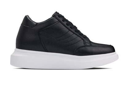 CALTO - Q510 - 2.6 Inches Taller Lightweight (Black/White Sole) - Chunky Sole Sneakers