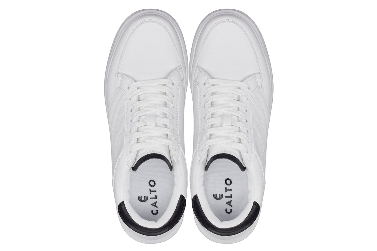 CALTO - Q511 - 2.6 Inches Taller Lightweight (White/White Sole) - Chunky Sole Sneakers