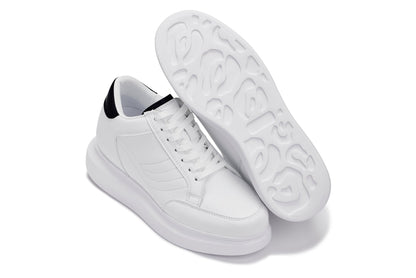 CALTO - Q511 - 2.6 Inches Taller Lightweight (White/White Sole) - Chunky Sole Sneakers