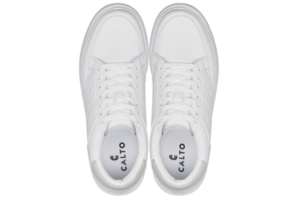 CALTO - Q512 - 2.6 Inches Taller Lightweight (Pure White/White Sole) - Chunky Sole Sneakers