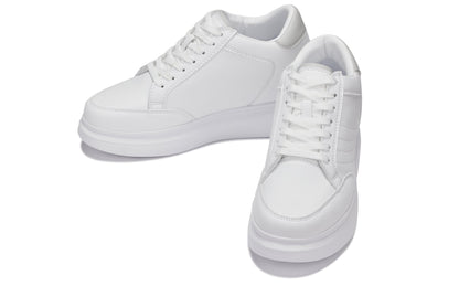 CALTO - Q512 - 2.6 Inches Taller Lightweight (Pure White/White Sole) - Chunky Sole Sneakers