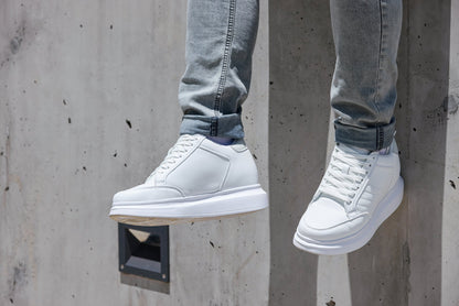 CALTO - Q512 - 2.6 Inches Taller Lightweight (Pure White/White Sole) - Chunky Sole Sneakers