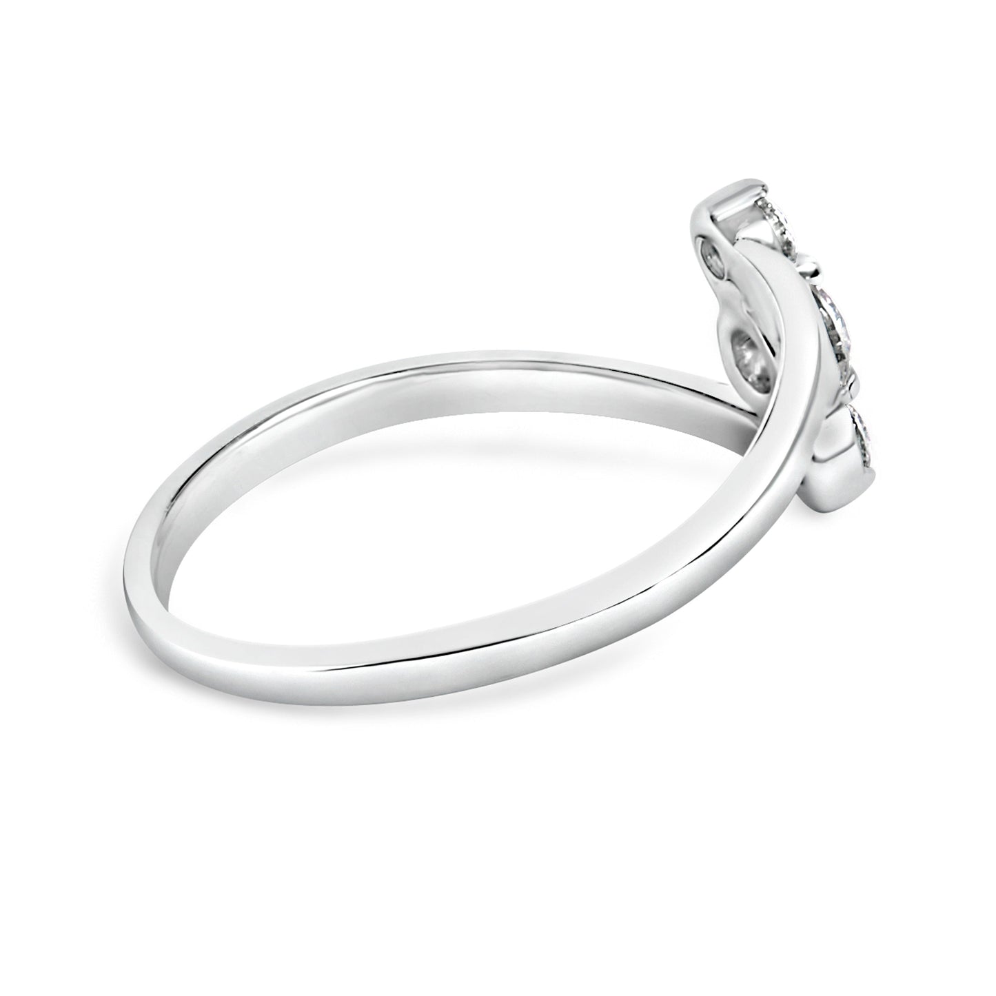 10K White Gold 1/4 Cttw Lab Grown Diamond Vertical Three Stone Ring