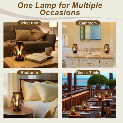 8.5''H Rechargeable Battery Powered Lamp with LED Edison Style Bulb