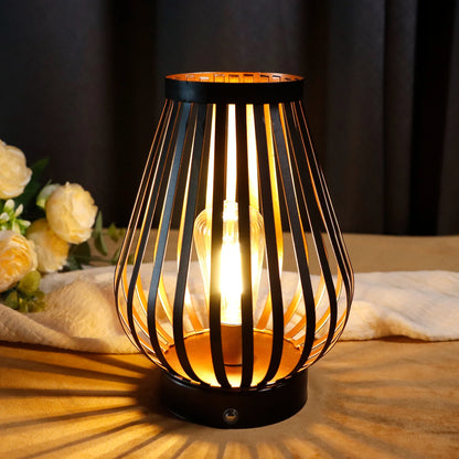 8.5''H Rechargeable Battery Powered Lamp with LED Edison Style Bulb