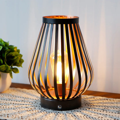 8.5''H Rechargeable Battery Powered Lamp with LED Edison Style Bulb