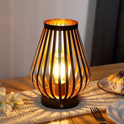 8.5''H Rechargeable Battery Powered Lamp with LED Edison Style Bulb
