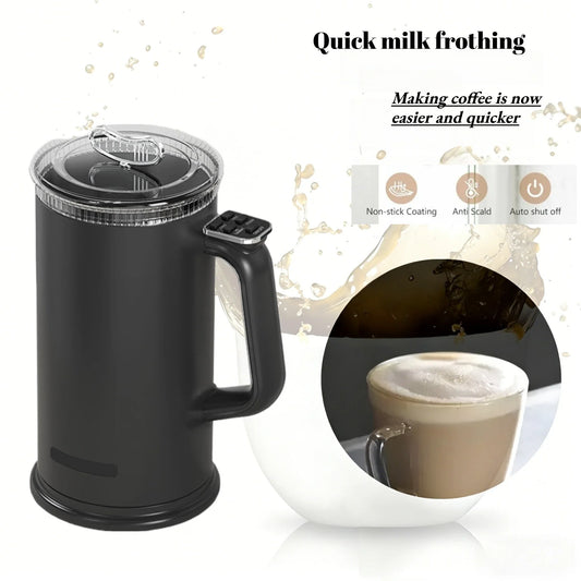 Mousseur à lait 110V/220V 4-en-1 Machine à café latte domestique Boissons chaudes froides Mousseur à lait électrique en acier inoxydable double fonction