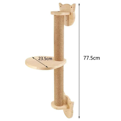 Wall-Mounted Cat Climbing Rope – Solid Wood Pedals & Sisal Scratch Training Toy for Indoor Cats