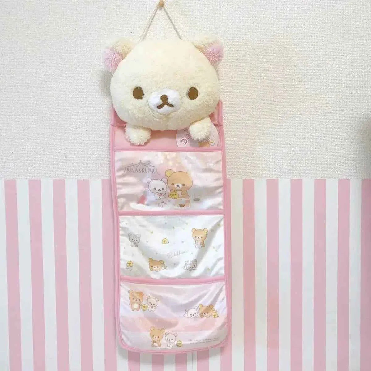Kawaii Rilakkuma Wall Hanging Storage Bag Cartoon Bear Door