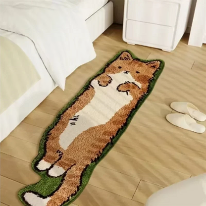 Cartoon Cat Rug - Warm Fuzzy Floor Mat Living Room Bedroom