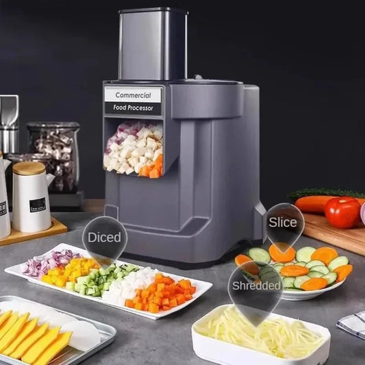 Máquina Comercial Automática para Cortar Verduras, Cortadora de Zanahorias y Patatas, Corta en Rodajas, Tiras y Dados Rápidamente