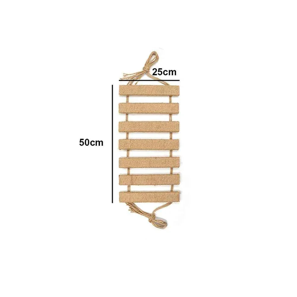 Cat Climbing Bridge & Ladder – Wooden Cat Tower with Sisal Rope Scratching Post for Indoor Cats