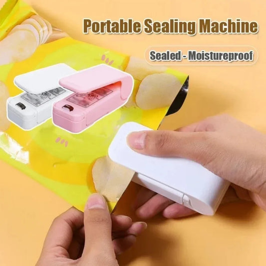 Selladora portátil Mini máquina de sellado de bolsas para el hogar Cierre de bolsas de plástico para alimentos Sellado repetido Accesorios de cocina