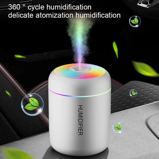 HOMEFISHMini Humidificador de Aire USB Difusor de Aroma Purificador de Aceite Esencial Rociador de Niebla Fría Humidificador de Escritorio LED para el Hogar Dormitorio