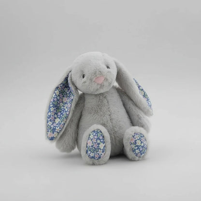 Soft Floral Ears Bonnie Rabbit Plush Toy - Cute Bunny Stuffed Doll for Kids Birthday Gift